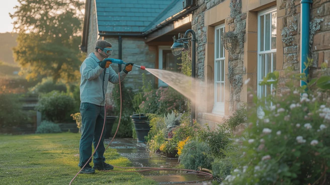 Exterior cleaning work of the kind we carry out on property around Preston